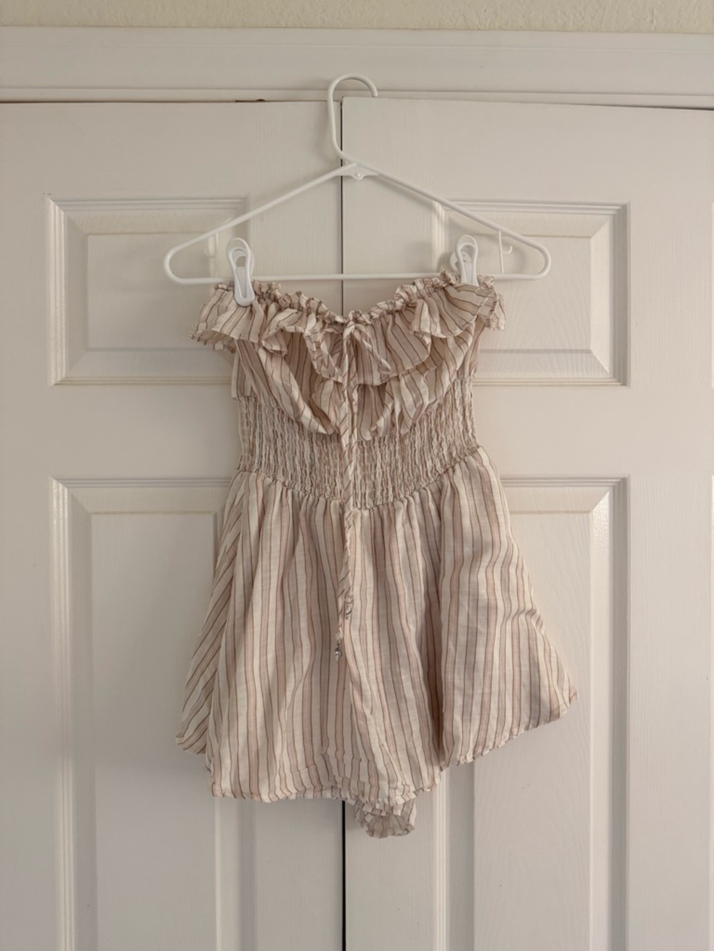 No Boundaries Strapless Ruffle Romper